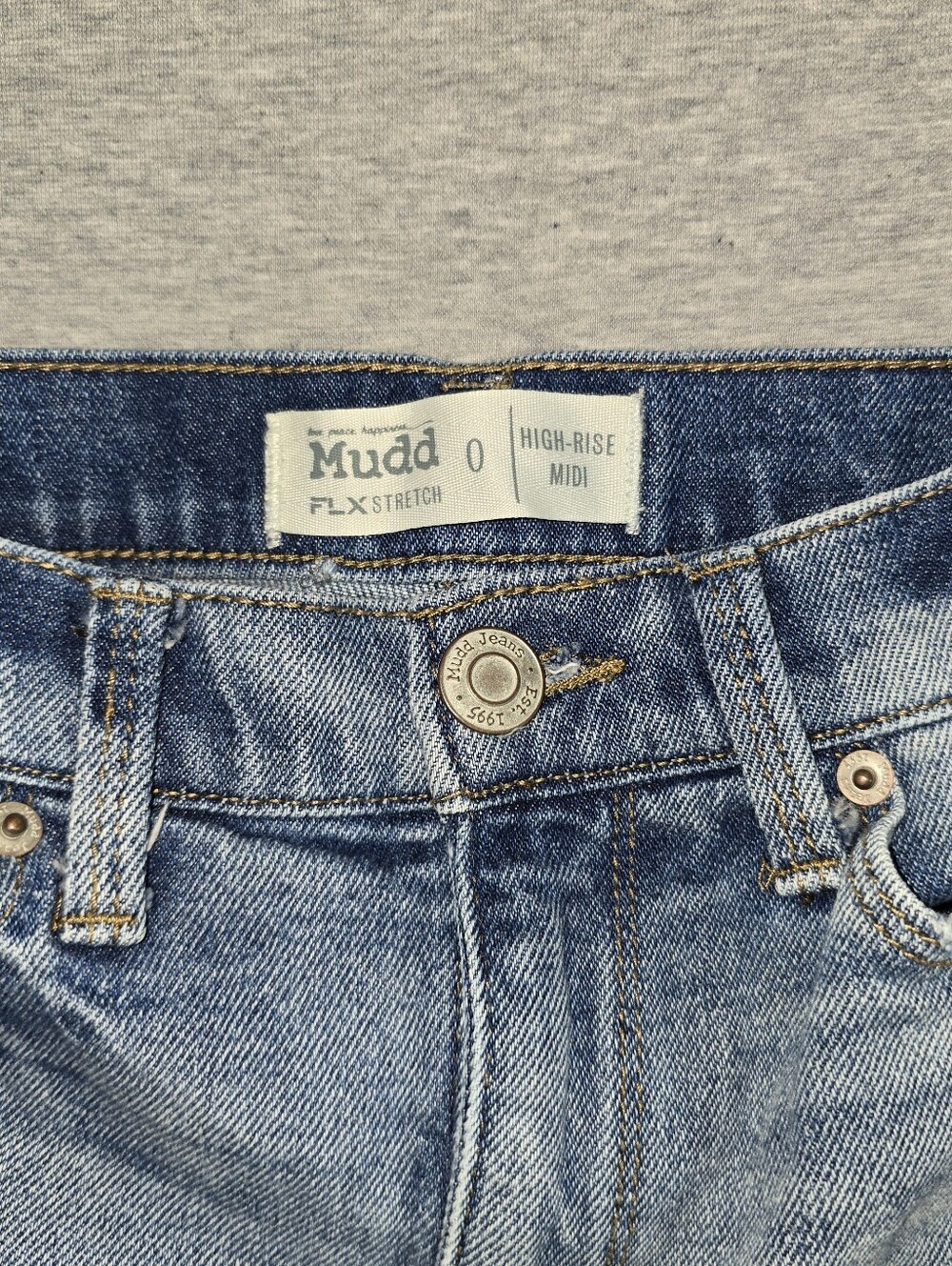 Women's‎ Mudd Flex stretch High Rise Distressed Shorty Shorts Size 0 Light Blue - Picture 5 of 11